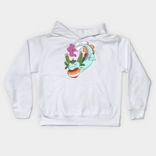 Lesbian Strawberry Axolotl Kids Hoodie